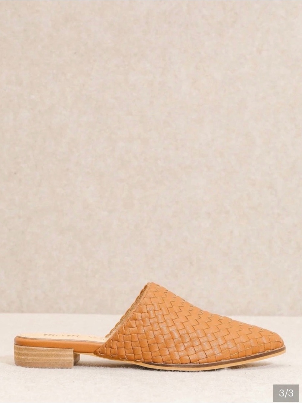 Mi.iM Woven Metallic Champagne Pointed-Toe Mule - Picture 2 of 3